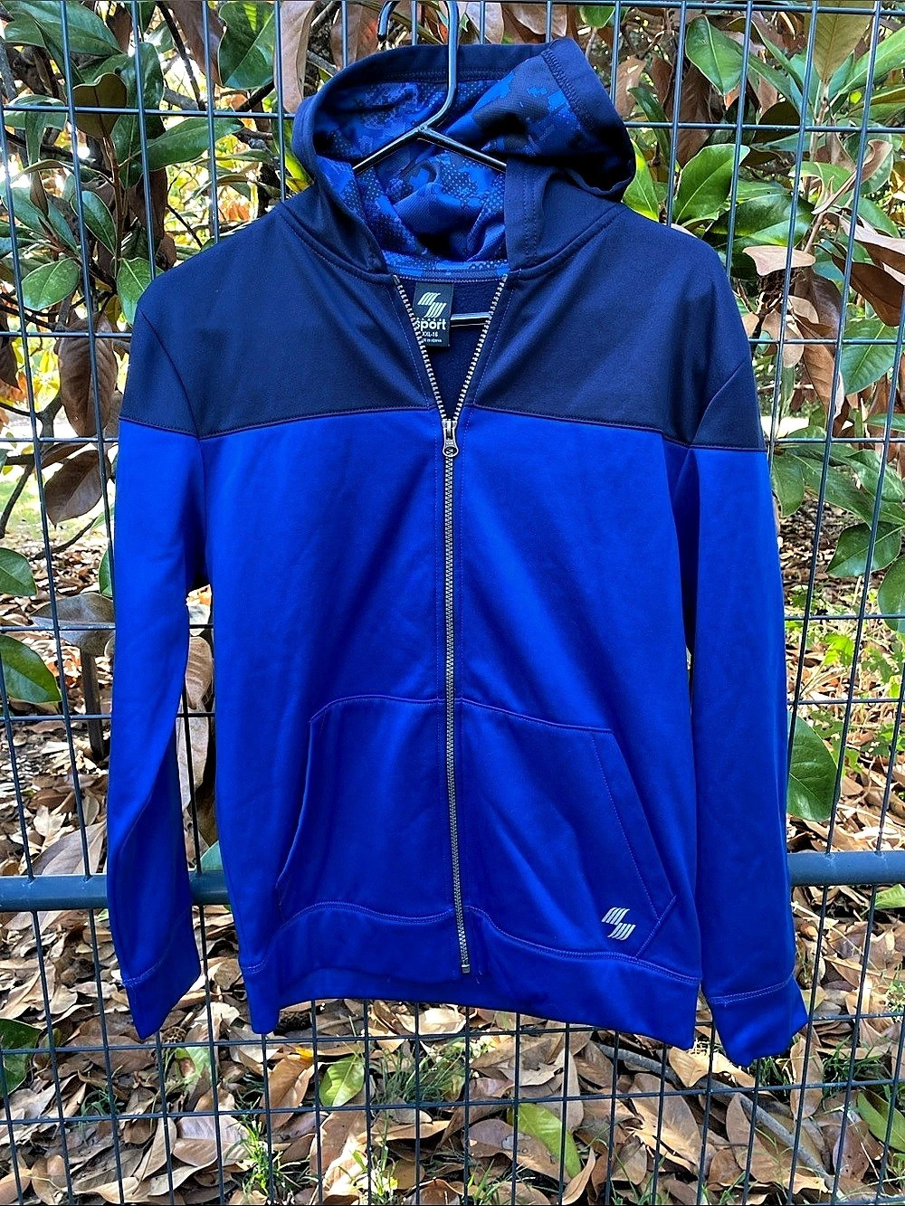 The Children's Place Sport Boys Blue Zip-Up Hoodie Size XXL 16